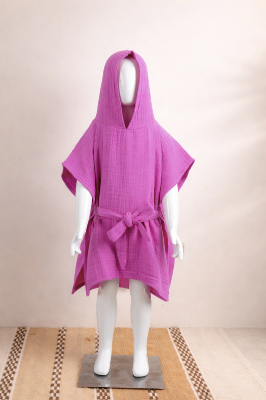 Muslin Hooded Bathrobe | Lavender