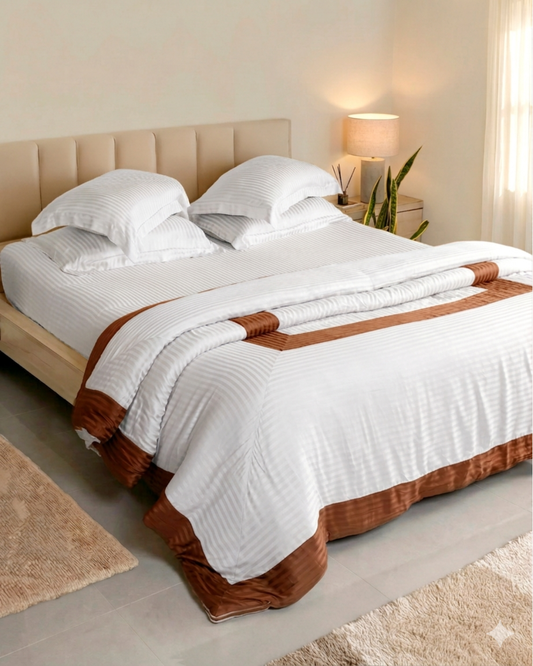 100% BAMBOO Contrast Duvet | White