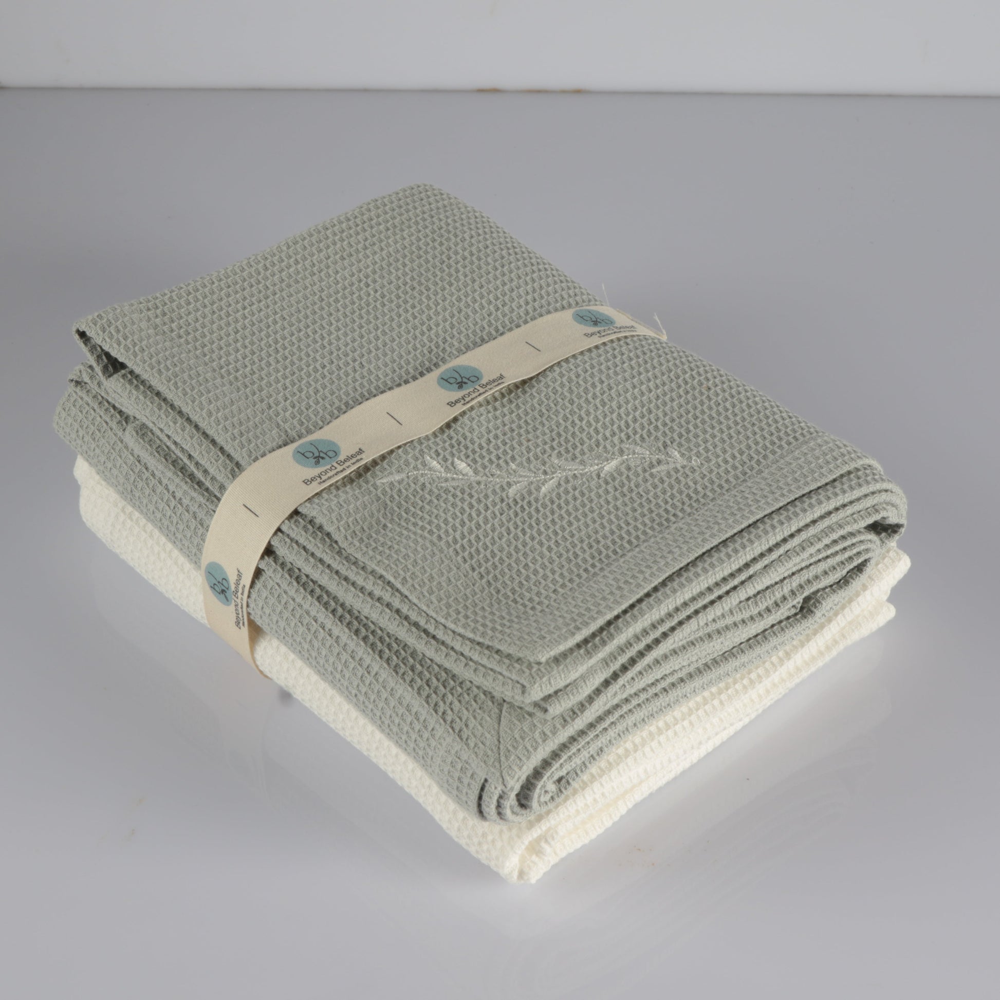 Cotton Waffle Bath Towel Set of 2