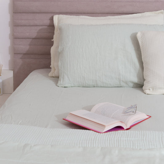 Muslin Bedding Aqua Glass