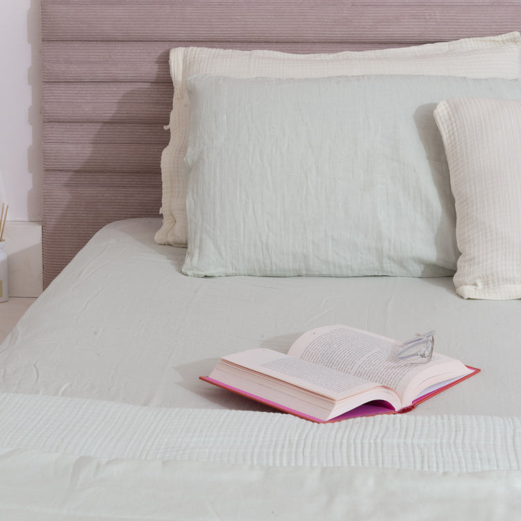 Muslin Bedding Aqua Glass