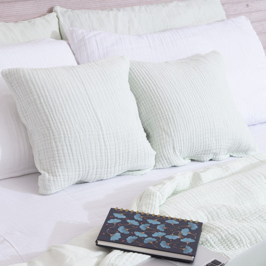 Cushion Cover | Muslin Cotton Sateen | Aqua Glass