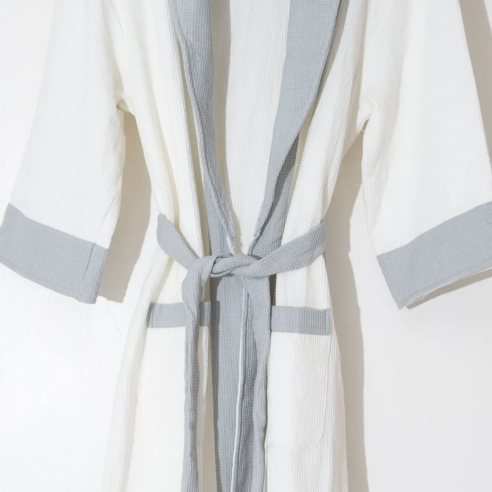 Cotton Micro Waffle Bathrobe | Shawl Collar