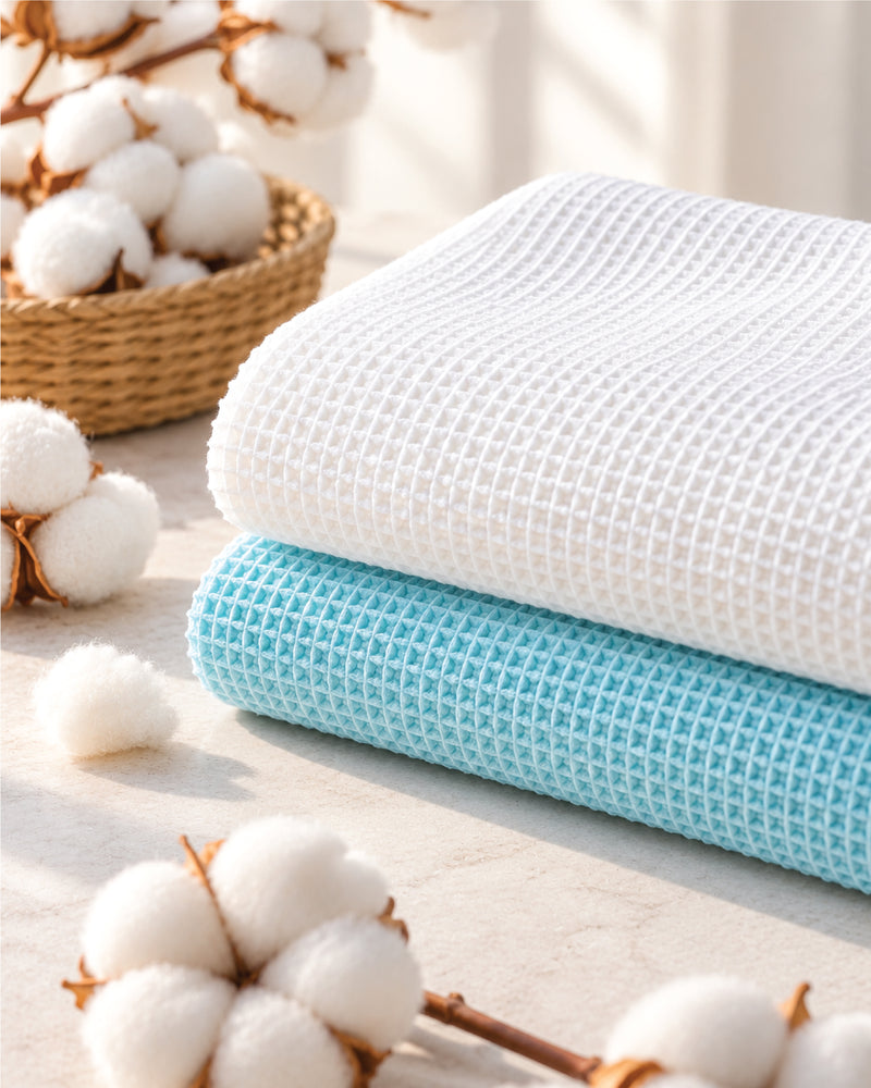 Cotton Waffle Bath Towel Set of 2
