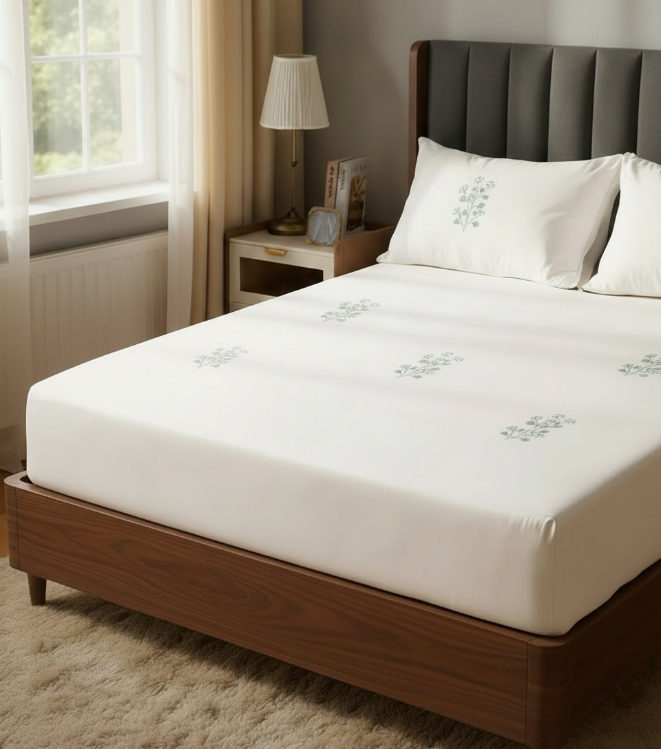 Aqua Glass | Cotton Sateen | 500 TC | Bedding