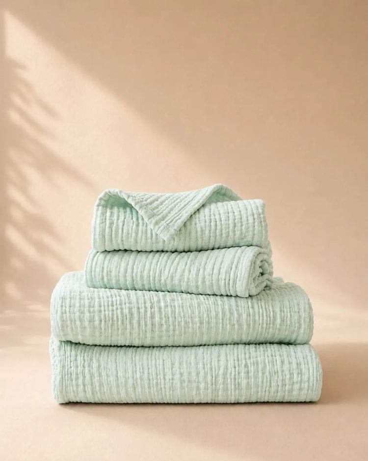 Muslin bath towel+ Muslin hand towel(2 pcs)