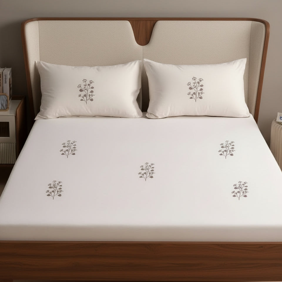 Pure White | Cotton Sateen | 500 TC | Bedding