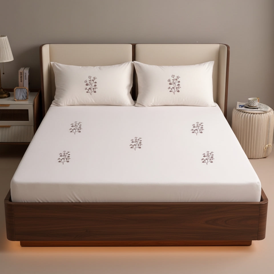 Pure White | Cotton Sateen | 500 TC | Bedding